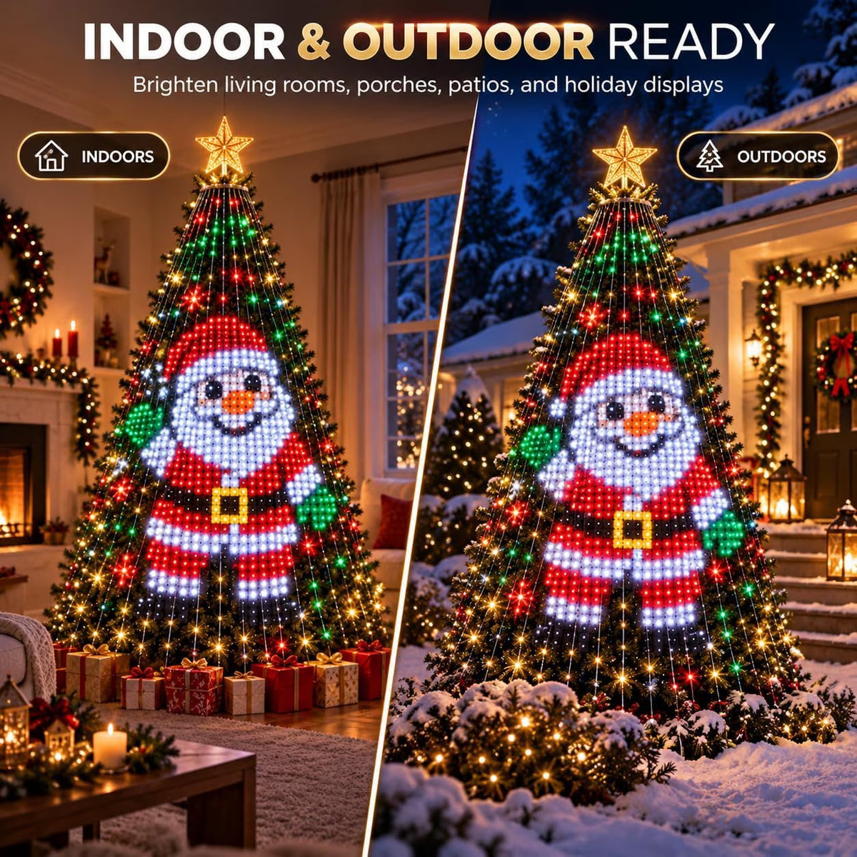 Smart Animated Christmas Tree Lights - App Control, DIY Pixel Light Show(6.9Ft/2.1M -400 Lights)