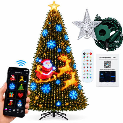 Pinedazzle Smart Christmas Tree Lights - Change Your Tree from Your Phone, 400 Addressable Leds Create 200+ Patterns